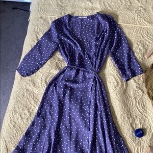 Mango Purple Polka Dot Dress